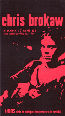 flyer from april 17 2004 show at castellon, spain, at café teatro club